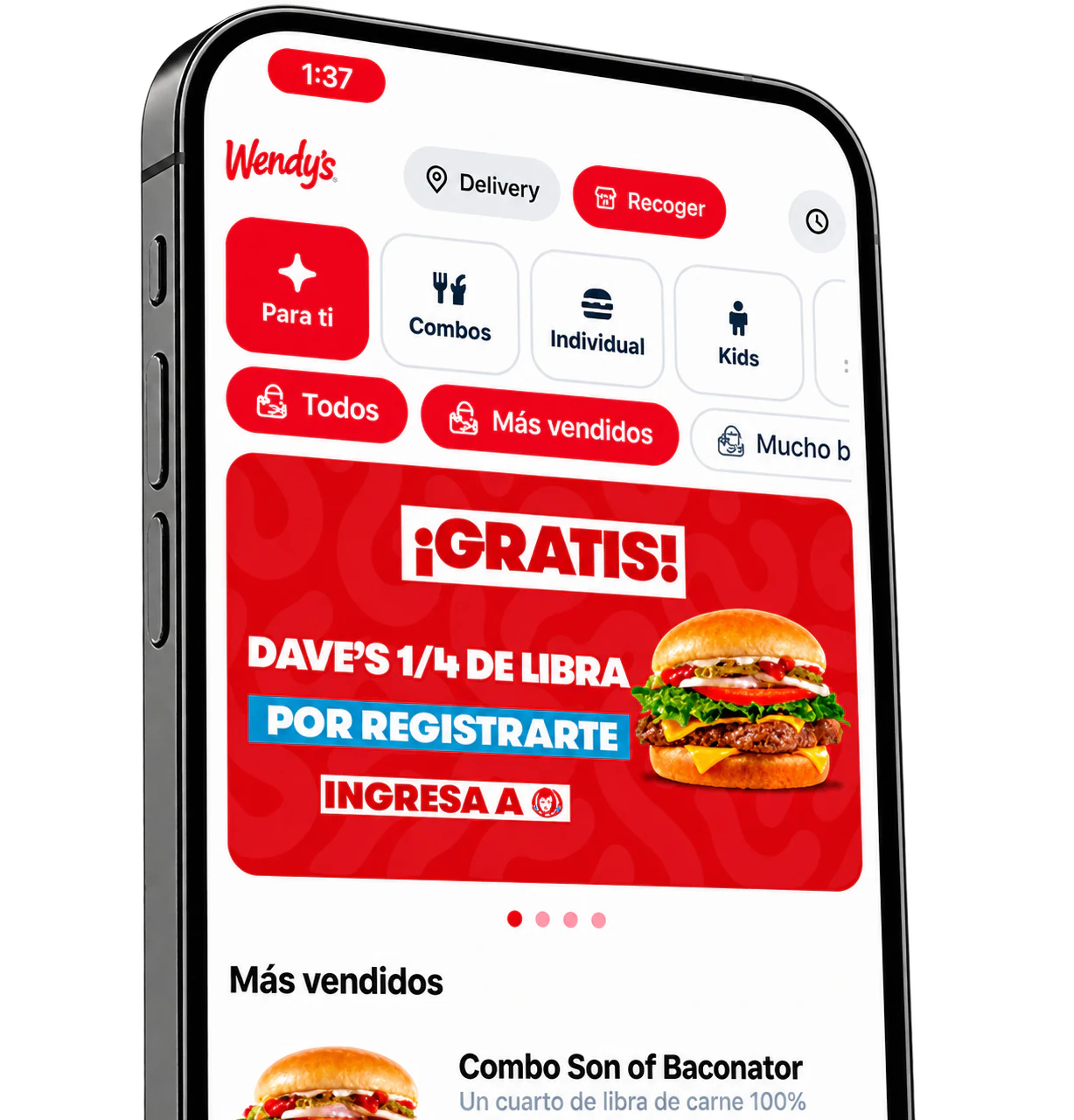 App de Wendy's con promoción de registro